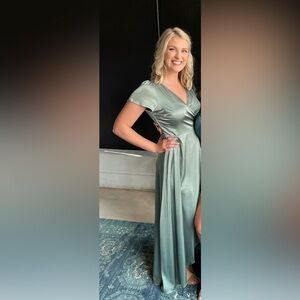 Baltic Born Satin Maxi Wrap Dress